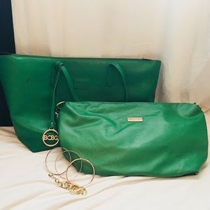 BCBG boho bag with matching handbag